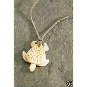 Hawaiian Necklace Mother of Pearl Carving Turtle  Kitchen 