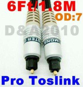 8M 6FT Pro Optical Digital Audio Toslink Cable OD7 6  
