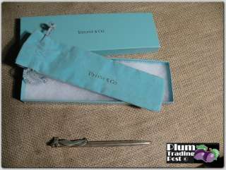   Tiffany Co. German 925 Sterling Silver Bow Ribbon Pen + Box + Pouch