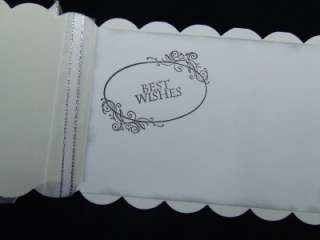 Handmade LG SCALLOPED WEDDING Card RHINESTONES Embossd  
