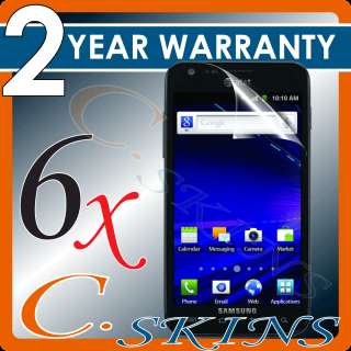 6x C. Skins Samsung Galaxy S 2 SKYROCKET i727 for AT&T Clear Screen 
