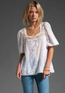 TRACY REESE High/low Peasant Top in Soft White  