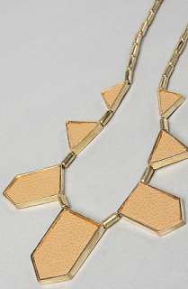 Accessories Boutique The Geometric Necklace in Taupe and Gold 