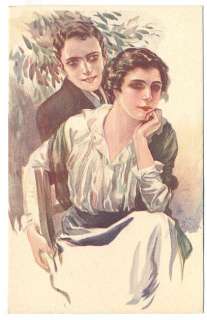 art TERZI Romance Love Lady 1910s postcard lot SET of 6  