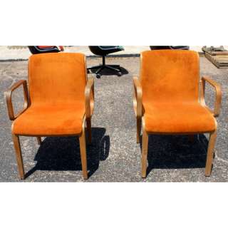 Pair of 1970s Knoll International Chair designed by Bill Stephens .