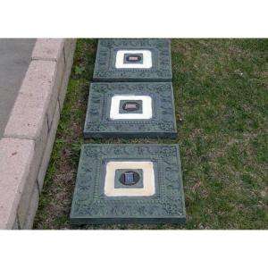HomeBrite Solar Outdoor Green Square Solar LED Stepping Stone Lights 