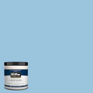 BEHR Premium Plus 8 oz. Madras Blue Interior/Exterior Paint Tester 