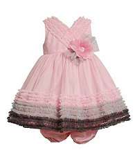 Bonnie Baby Newborn Mesh Ruffled Dress $35.00