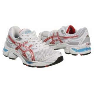 Athletics Asics Womens GEL Cumulus 13 White/Red/Turquoise Shoes 