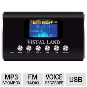 Visual Land ME 909 BLK MP3 Boombox   Built in FM Radio, Voice Recorder 