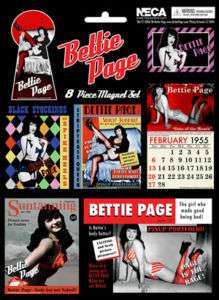 BETTIE PAGE 8 PC. MAGNET SET RETRO PINUP MODEL BETTY  