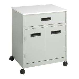 Safco 1870GR Steel Machine Stand with Drawer in Gray  
