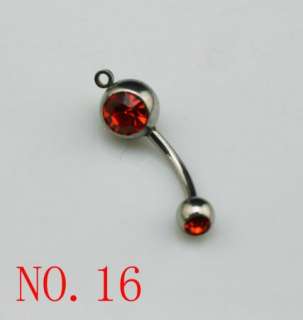   20 Colors Belly Button Navel Rings WITH Charm Attachment DIY  