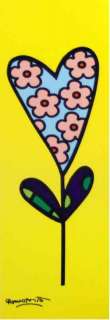 ROMERO BRITTO Plate Signed Lithograph PLAYFUL HEART FLOWER  