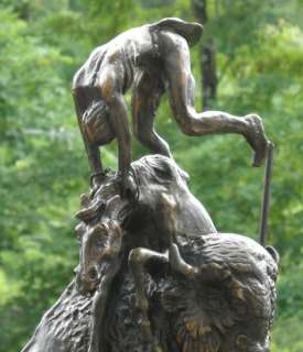 Buffalo Horse Frederic Remington Bronze Statue Signed 2  