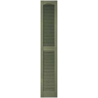 12 in. x 67 in. Louvered Vinyl Exterior Shutters Pair #282 Colonial 