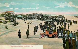 Daytona Beach Seabreeze Florida FL 1908 Cars & Crowds  