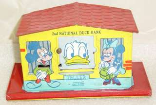 VINTAGE CHEIN 2ND NATIONAL DUCK BANK Donald Disney  