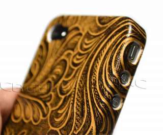   Orange Wood Flower Embossed Hard case cover for iphone 4G 4S  