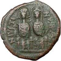 JUSTIN II & Queen Sophia 565AD Rare Authentic Ancient Byzantine Coin 