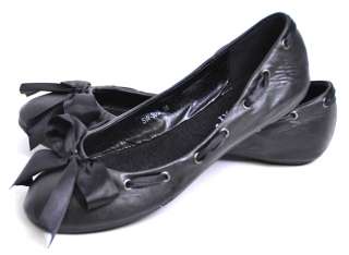 Black SATIN BOW Schleifen BALLERINAS Rockabilly Schuhe  