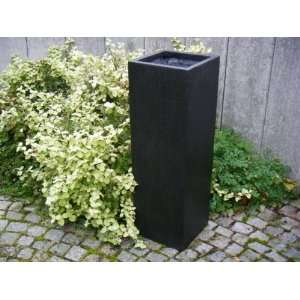   Pflanztöpfe Fiberglas 30x30x90cm, edel schwarz  Garten