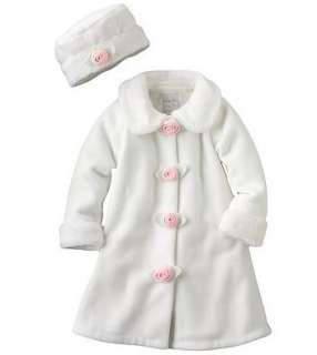 NWT Girls SOPHIA ROSE Cream Dress Coat Size 4 5/ or 6 with Hat roses 