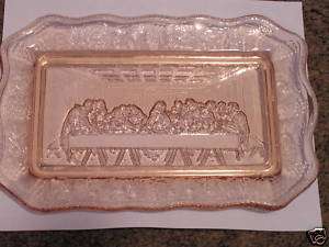 TIARA EXCLUSIVE, Pink  LORDS SUPPER TRAY glass  