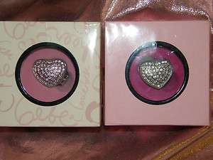 BEBE *SOLID PERFUME HEART SHAPE RING* PINK or WHITE *  