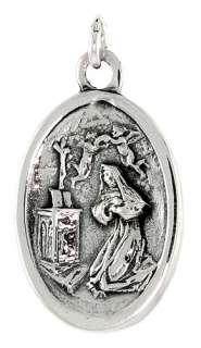 Sterling Silver Mary Magdalene Medal 15/16 X 5/8 (24 mm X 16 mm).