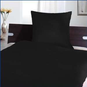 Schwarze Bettwäsche 135x200cm mit Reißverschluss // Kissen 80x80cm 
