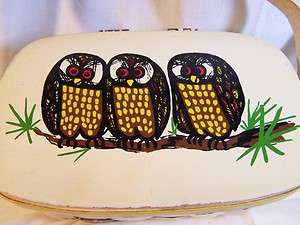 Vintage Signed Caro Nan Basket Purse Hand Bag Owls Coxs Accessories 