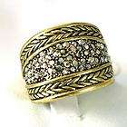   Copper Carved Link Scream Gemstone CZ Ring Fashion Jewelry  