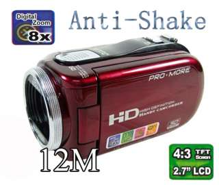 Red 2.7TFT 12.0MP HD Digital Video Camcorder Camera DV  
