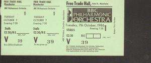BBC PHILHARMONIC ORCHESTRA free trade hall manchester 7th oct 1986 