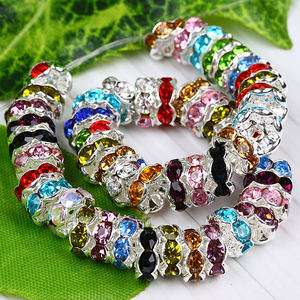   Multicolor Crystal Rhinestone Glass Spacer Beads Findings Wholesale