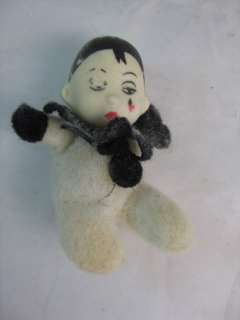 VINTAGE BLACK AND WHITE RARE SMALL BEAN DOLL IN BOX  