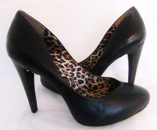 Jessica Simpson Heels Terrance Black Leather Leopard 10  