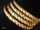 4x Indian 22KT GOLD PLATED Bangle Bracelet /W09 /Sz=M