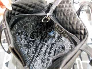 Hello Kitty black leather like tote bag purse  