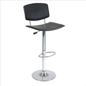 Winsome Spectrum Air Lift Black Stool with Curved Seat (93140):  