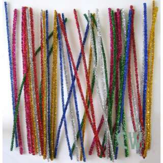 40 LONG SPARKLY Coloured Tinsel Pipe Cleaners 4mmx30cm  