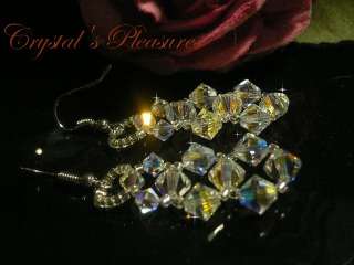 Swarovski Crystals AB Aurora Borealis Woven Earrings  