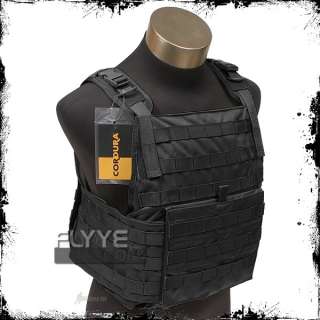   US COMBAT PC PLATE CARRIER MOLLE STYLE AIRSOFT WEBBING BLACK  