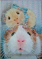 ACEO GUINEA PIG PAINTING PRINT BY SUZANNE LE GOOD  
