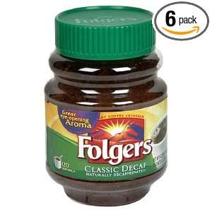 Folgers Classic Roast Instant Decaffeinated Coffee, 8 Ounce Jars (Pack 