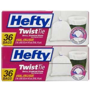  Hefty Small Garbage Bags, Twist Tie, 36 ct, 4 gallon 2 