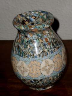   ancien vase Gerbino Vallauris A.M décor mosaïque