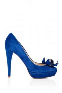 By Larin  Electric Blue Suede Platform With Bloom by By Larin