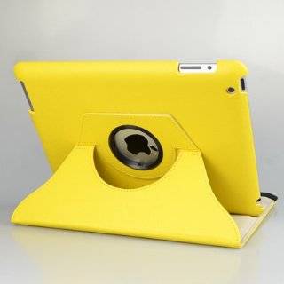 360 Degrees Rotating Stand (Yellow) Leather Case for Apple iPad 2 with 